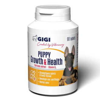 GiGi Puppy Growth & Health вітаміни для зміцнення кісток, суглобів та хрящової тканини у цуценят, 90 таблеток