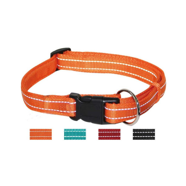 Нашийник CROCI SOFT REFLECTIVE, світловідбиваючий, м'який, чорний, нейлон, 40-65x2,5 см