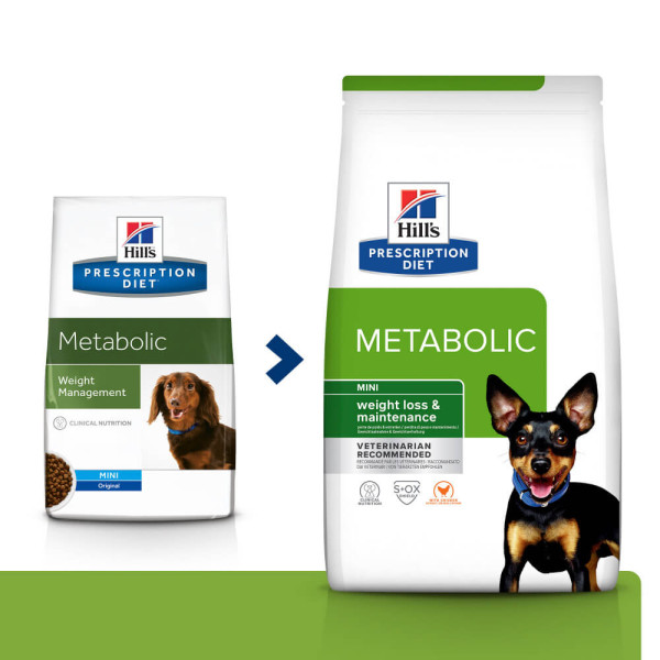 Хілс Hill's PD Canine Metabolic Mini сухий корм для контролю зниження ваги при ожирінні у дрібних собак, 1 кг (606378)