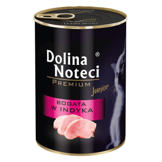 Корм конс.Dolina Noteci Premium для кошенят,м'ясні шматочки в соусі з індичкою,400 гр