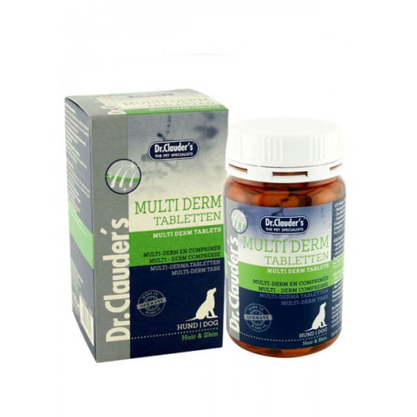 Dr.Clauder's Multi Derm Tabletten Др.Клаудерс Мультидерм для шерсті собак с біотином и Омега 3, 90 таблеток, 185 гр