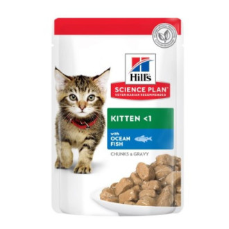 Hill's Science Plan Kitten Ocean Fish вологий корм з рибою для кошенят до 1 року та кішок у період вагітності, 12 паучів по 85 гр