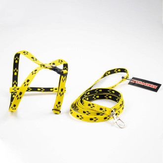 Шлея з повідцем "Пухнастики" (жовта) 1,2 м