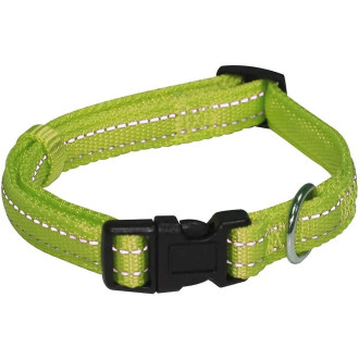 Нашийник CROCI SOFT REFLECTIVE, світловідбиваючий, м'який, зелений, нейлон, 30-45x1,5 см