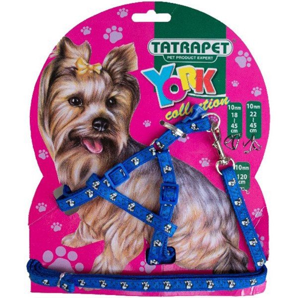 Набір TETRAPET шлея +повідець, нейлон York, 1х22-45/120см