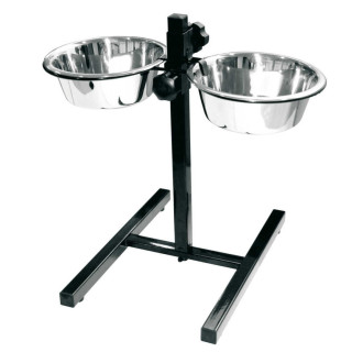 Стояк регульований Croci Dinner Set з двома мисками 2*28 см, 4,75 л, нержавіюча сталь, для великих собак (C6059199)
