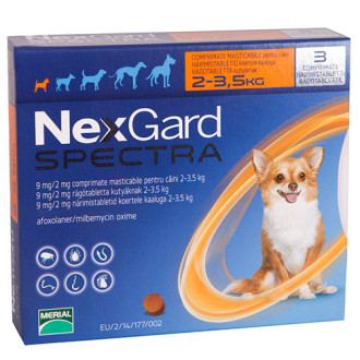 Нексгард Cпектра для собак 2-3,5 кг Nexgard Spectra таблетки проти бліх, кліщів і глистів, 1 таблетка