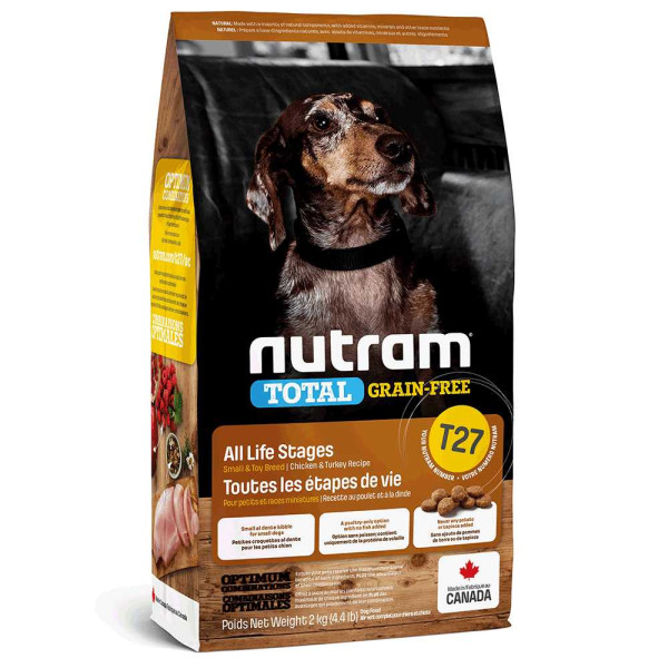 Нутрам T27 Nutram GF Chicken &amp; Turkey Small Breed сухий корм для собак і цуценят дрібних порід, 2 кг (T27_(2kg)