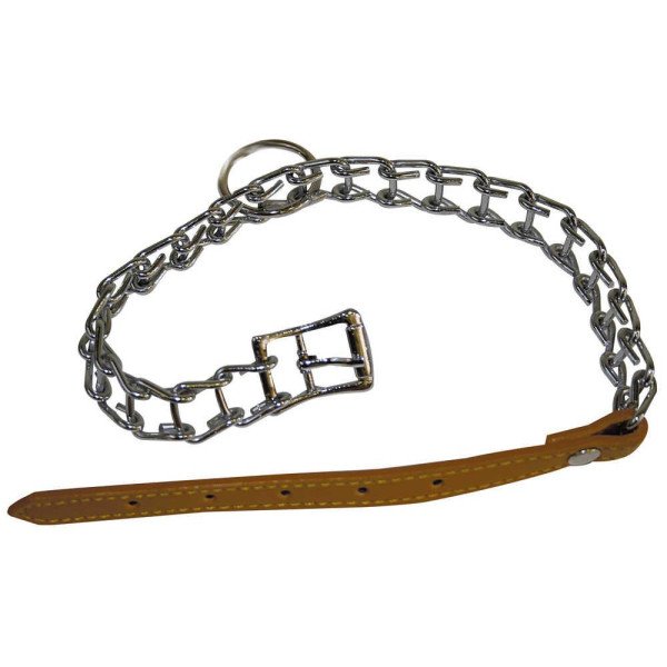 Нашийник CROCI ланцюжок з шкіряним ремінцем, 50 см х 2,5 мм