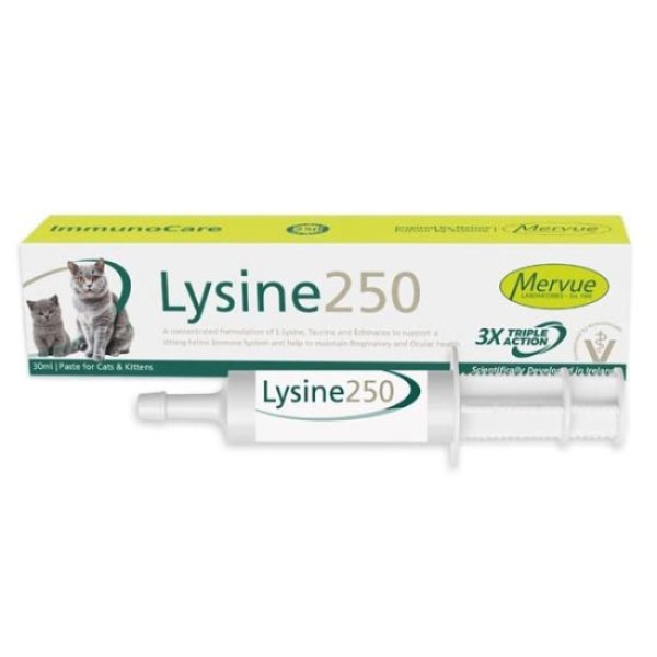Лізин Mervue Lysine 100, паста для підтримання імунітету в разі вірусних захворювань у котів, 30 мл (0210202304)