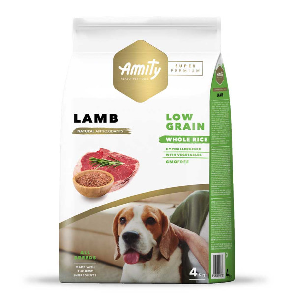 Аміті Amity Super Premium Low Grain Lamb Adult низькозерновий сухий корм з ягням для дорослих собак, 4 кг (573 LAMB 4 KG)