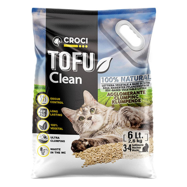 Croci Tofu Clean соєвий гранульований наповнювач без ароматизатора для котячого туалету, об'єм 6 л (С4025811)