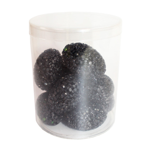 Іграшка для котів ТМ &quot;FOX&quot; яйце гліцеринове чорне з бубонцем, 3*4.5см, туба 12шт