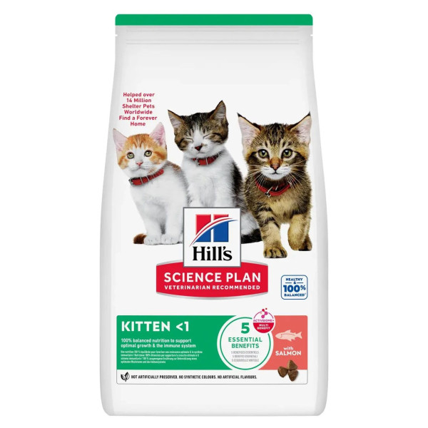Хілс Hills Science Plan Kitten Salmon збалансований сухий корм з лососем для кошенят віком до 1 року, 1,5 кг