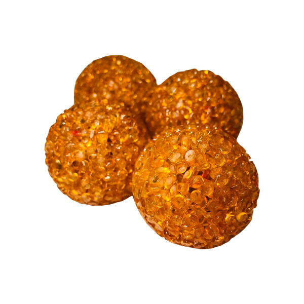 Іграшка для котів ТМ &quot;FOX&quot; м'яч гліцериновий бурштиновий з бубiнцем, 4см, 25 шт/уп