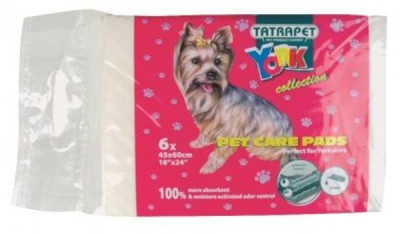 Пелюшки TatraPet York 45*60 см гігієнічні одноразові для собак і цуценят, 6 пелюшок (480,01)