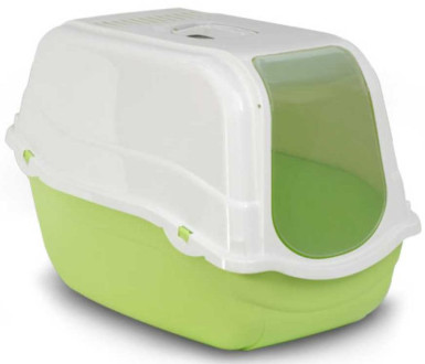 Пластиковий туалет-бокс Ромео Bergamo Romeo Green 57*39*41 см з фільтром, для котів, колір зелений
