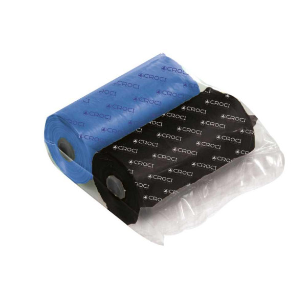 Пакети для собачих фекалій CROCI, кольорові чорний / синій
