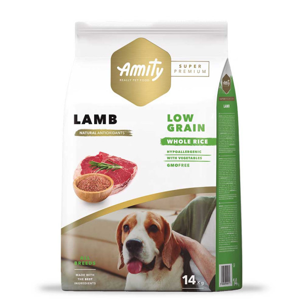 Аміті Amity Super Premium Low Grain Lamb Adult низькозерновий сухий корм з ягням для дорослих собак, 14 кг (580 LAMB 14 KG)