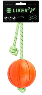 Лайкер Люмі Collar Liker Lumi м'яч-іграшка на шнурку, що світиться для собак, діаметр м'яча 7 см, довжина шнура 30 см