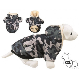 Куртка з капюшоном зимова TETRAPET на плюші CAMOUFLAGE, 35 см розмір L