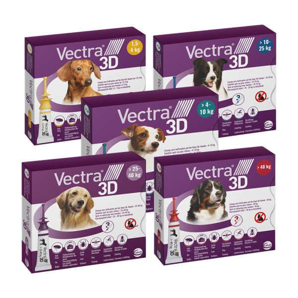 Вектра 3D для собак 10 - 25 кг Vectra 3D краплі від бліх, кліщів, комарів, 3 піпетки