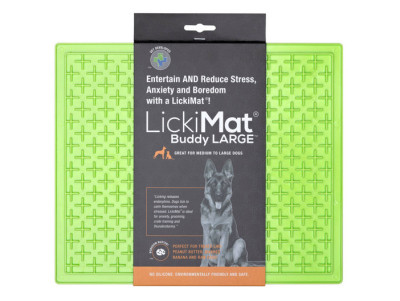 LickiMat Dog Buddy Large Green килимок антистрес для вилизування та повільного годування великих собак, зелений (05253)