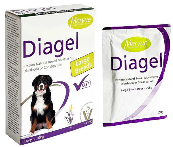 Діагель Mervue Diagel для відновлення природних випорожнень у собак вагою понад 20 кг, 20 гр, 1 пакетик (2102305-1)