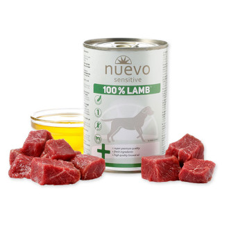 Нуево 400 гр Nuevo Sensitive Dog Adult 100% Lamb консервований корм з ягням для собак, упаковка 6 банок (95160)