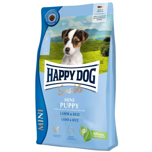 Happy Dog Sensible Mini Puppy Lamb &amp; Rice сухий корм з ягням і рисом для цуценят малих порід від 1 до 12 місяців, 800 гр (61252)