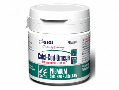 Кальцій Код Омега Calci Cod Omega Gigi вітаміни для кісток суглобів вовни шкіри собак і кішок, 21 капсула