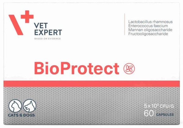Біопротект Bioprotect Vetexpert препарат для лікування харчових розладів у собак і кішок, 60 капсул