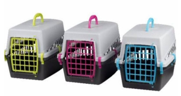Переноска Georplast Black Edition 50*33*32 см для котів і собак до 8 кг, пластикові двері, колір в асортименті (10570)