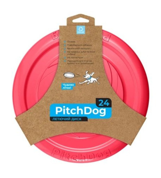 Пітч Дог Collar PitchDog ігрова тарілка для апортування собак, діаметр 24 см, колір рожевий