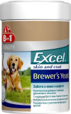 Вітаміни 8в1  Excel Brewer's Yeast з пивними дріжджами часником для шкіри вовни кішок і собак, 1430 таблеток