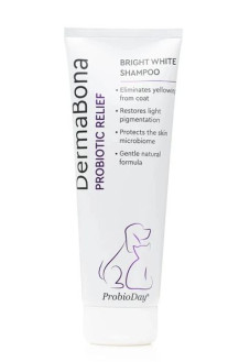Шампунь DermaBona ProbioDay Bright White Probiotic Relife Shampoo з пробіотиками для білих собак і котів, 250 мл