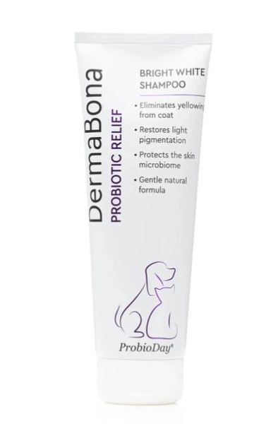 Шампунь DermaBona ProbioDay Bright White Probiotic Relife Shampoo з пробіотиками для білих собак і котів, 250 мл