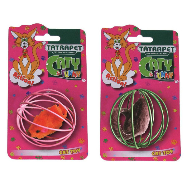 Іграшка для котів TETRAPET Caty funny миша в металевому шару, 6 см