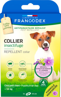 Нашийник-репелент Francodex Repellent Collar з гераніолом від бліх, кліщів для цуценят, собак менше 10 кг, 35 см