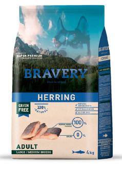 Бравері Bravery Herring Adult Dog Large & Medium сухий корм з оселедцем для собак середніх і великих порід, 4 кг (0616)