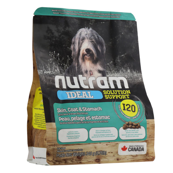Нутрам I20 Nutram Ideal SS Skin, Coat &amp; Stomach сухий корм для собак із чутливим травленням, 340 гр (I20_(340g)