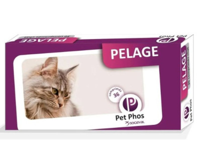 Ceva Pet Phos Pelage Cat вітамінно-мінеральна добавка для здоров'я шкіри та шерсті котів, 36 таблеток