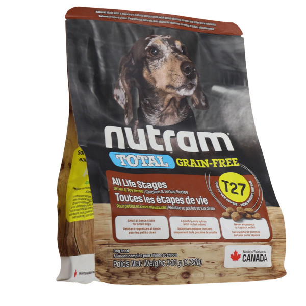 Нутрам T27 Nutram Total GF Chicken &amp; Turkey Small Breed сухий корм для собак і цуценят дрібних порід, 340 гр (T27_(340g)