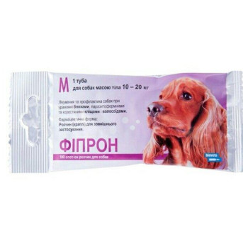 Фіпрон m для собак вагою 10 - 20 кг Fipron краплі від бліх і кліщів, 1 піпетка