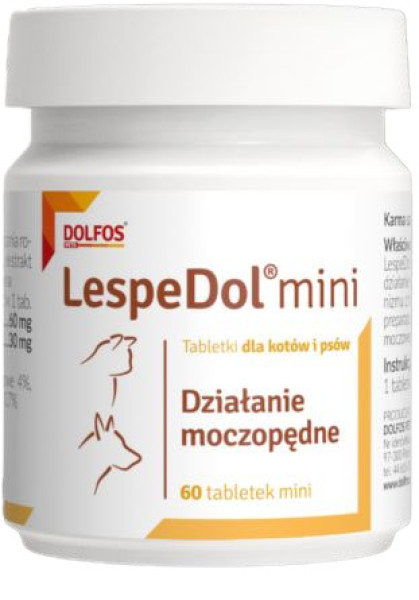 Леспедол міні Lespedol mini Dolfos добавка при лікуванні сечовивідних шляхів у кішок і дрібних собак, 60 міні таблеток