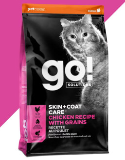 Гоу! Шкіра + Шерсть Go! Solutions Skin + Coat Care Chicken With Grains Recipe Cat Food сухий корм з куркою для котів, 7,3 кг (FG00020)