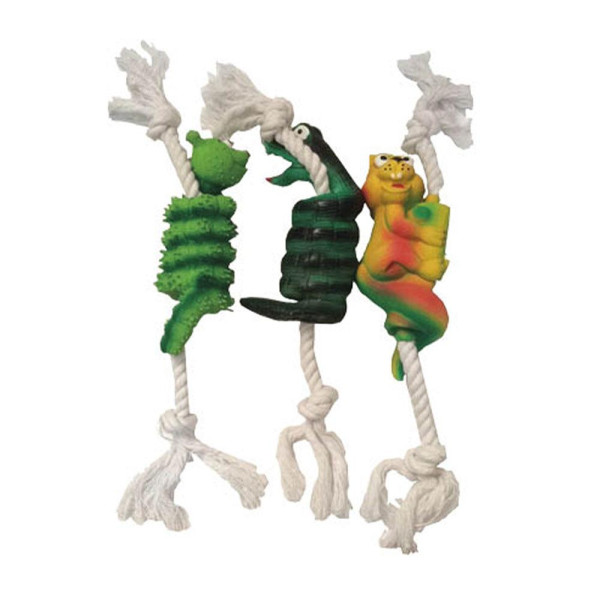 Іграшка для собак TETRAPET Toys Fun, латексні фигурки з мотузкою, 38 см