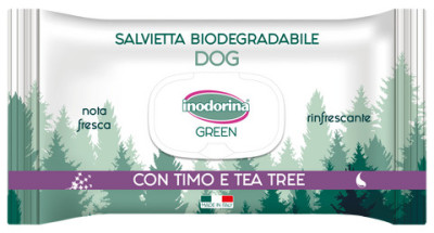 Inodorina Salv Green Rinfrescante серветки, що очищають з екстрактом чайного дерева для собак, 30 серветок (2300140001)