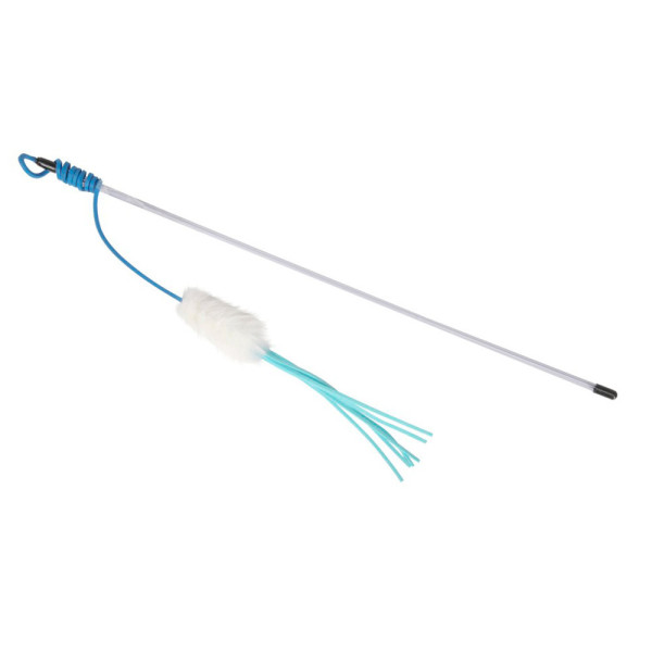 Іграшка для котів CAMON дразнилка вудочка з синім шнурком та дзвіночком, 48 см