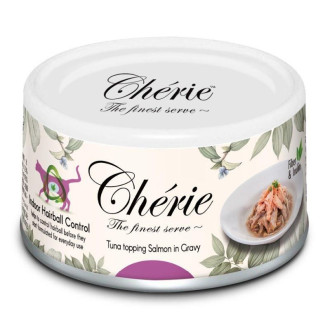 Cherie Hairball Control Tuna & Salmon тунець і лосось у соусі, вологий корм для контролю грудок шерсті в шлунку котів, 80 гр (CHT17004)